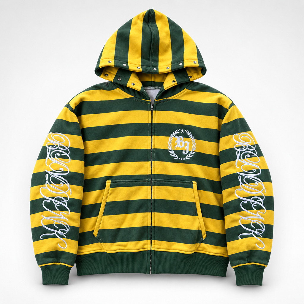 AMORA RETRO STRIPPED HOODIE