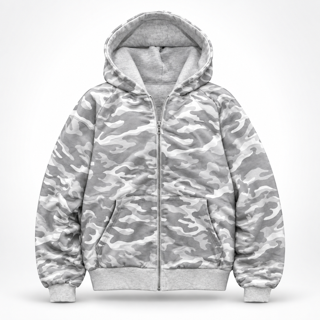 CAMO RETRO ZIPUP HOODIE