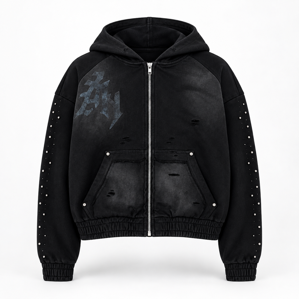 AMORA WASHED ZIPPER HOODIE