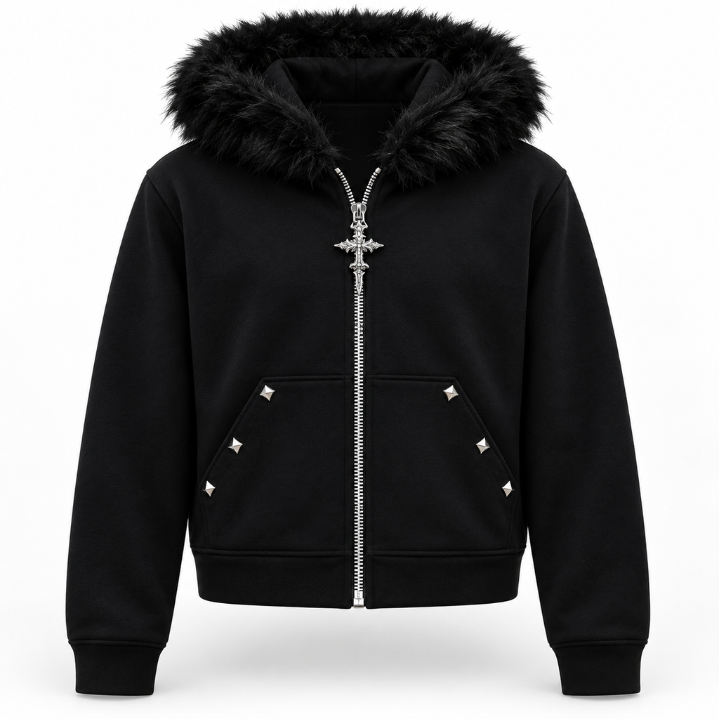 FLEECE LINED HOODIE BLACK