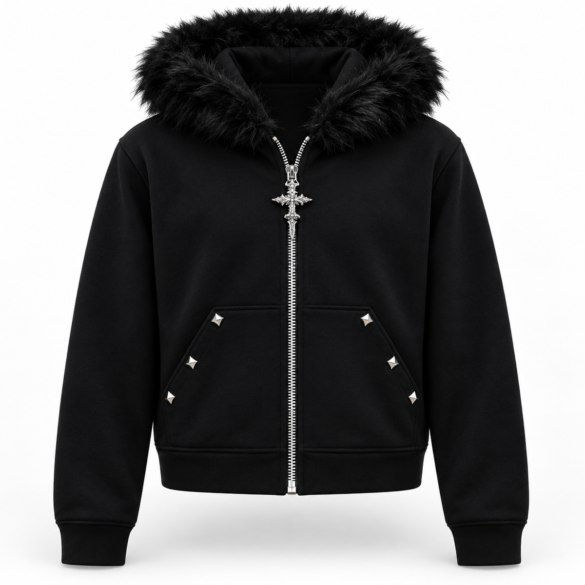 FLEECE LINED HOODIE BLACK