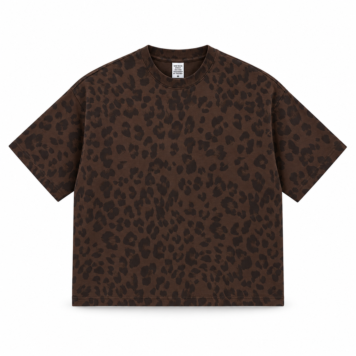 LEOPARD PRINT CREWNECK BOXY-FIT TEE
